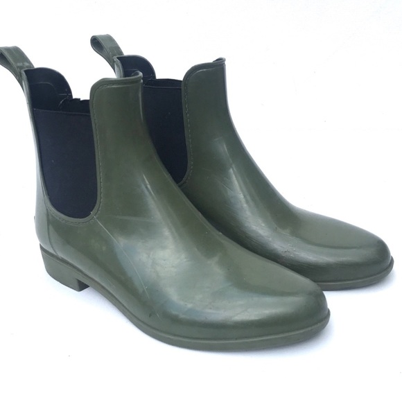 J. Crew Chelsea Rain Booties boots 8 green - Picture 3 of 6